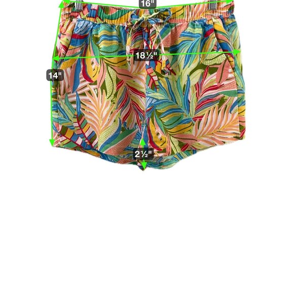 C&C California Womens 100%‎ Linen Tropical Print Shorts - Picture 3 of 4